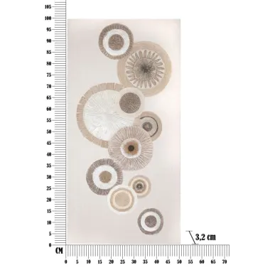 OBRAZ NA PŁÓTNIE CIRCLY Z WSTAWKAMI -A- 50X3,2X100 cm